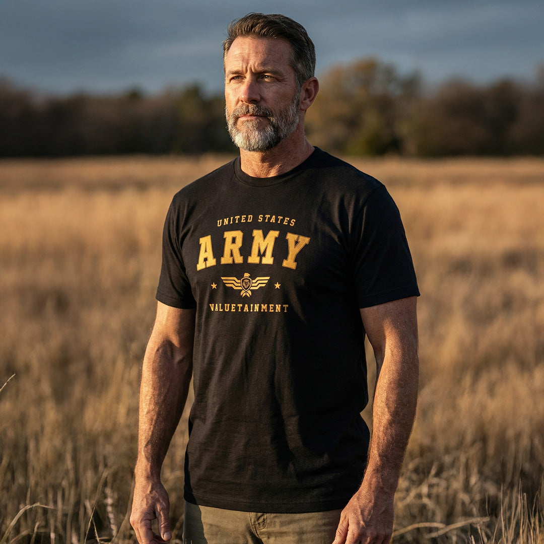 Future Looks Bright US Army Black Short Sleeve T-Shirt