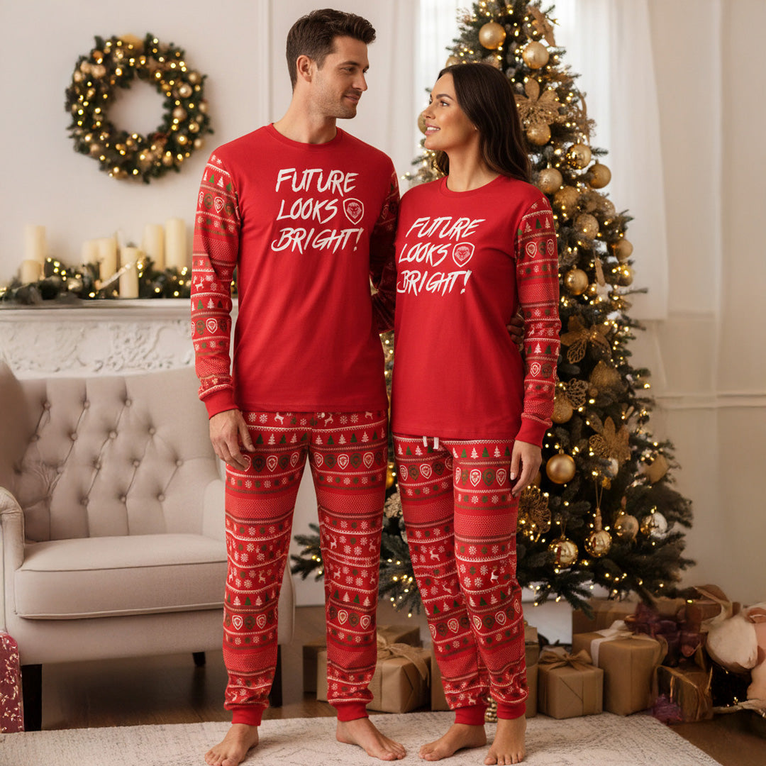 Future Looks Bright Christmas Pajamas Top & Bottom Set - Unisex
