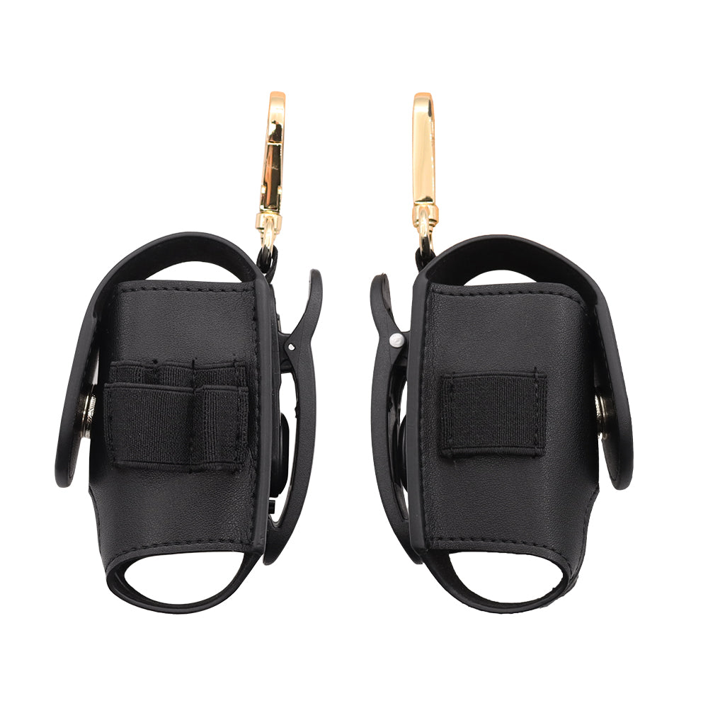 Future Looks Bright Black Embossed Leather Golf Ball and Tee Caddy