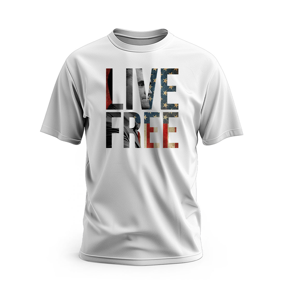 Charlie Kirk's Live Free White Short Sleeve T-Shirt