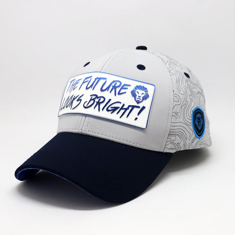 Future Looks Bright Dual Tone Gray and Blue Gradient Logo Snapback Hat