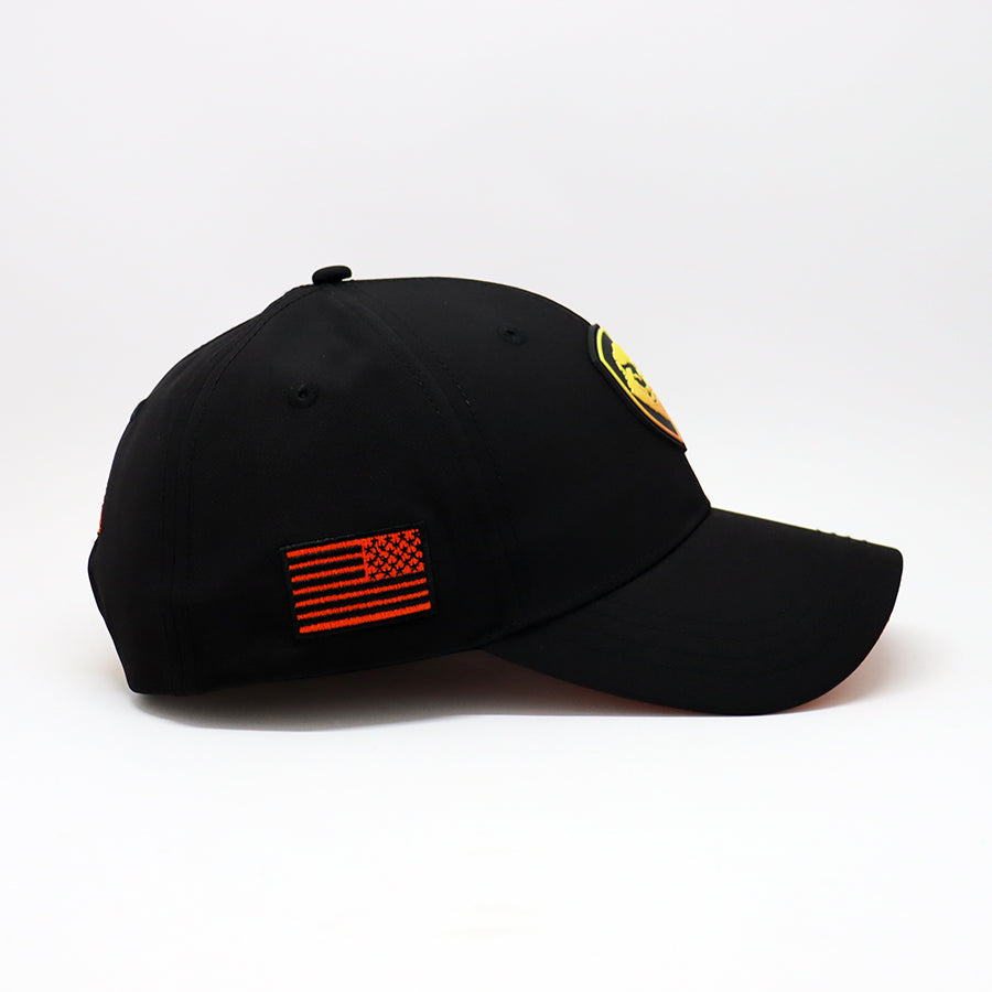 Future Looks Bright Lion Shield Black Yellow Gradient Snapback Hat