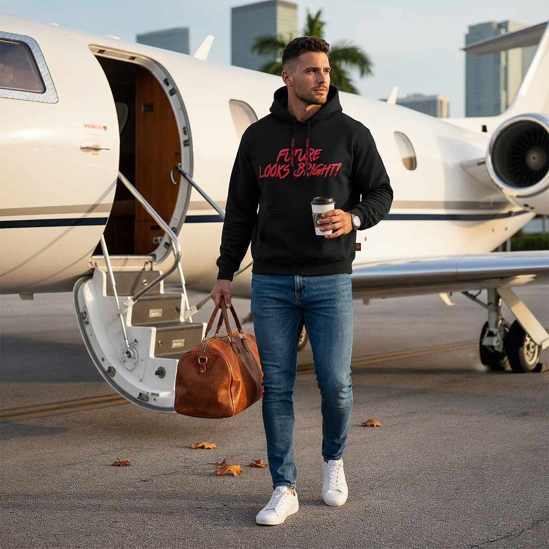 Men's Future Looks Bright Red Lion Shield Premium Pullover Hoodie