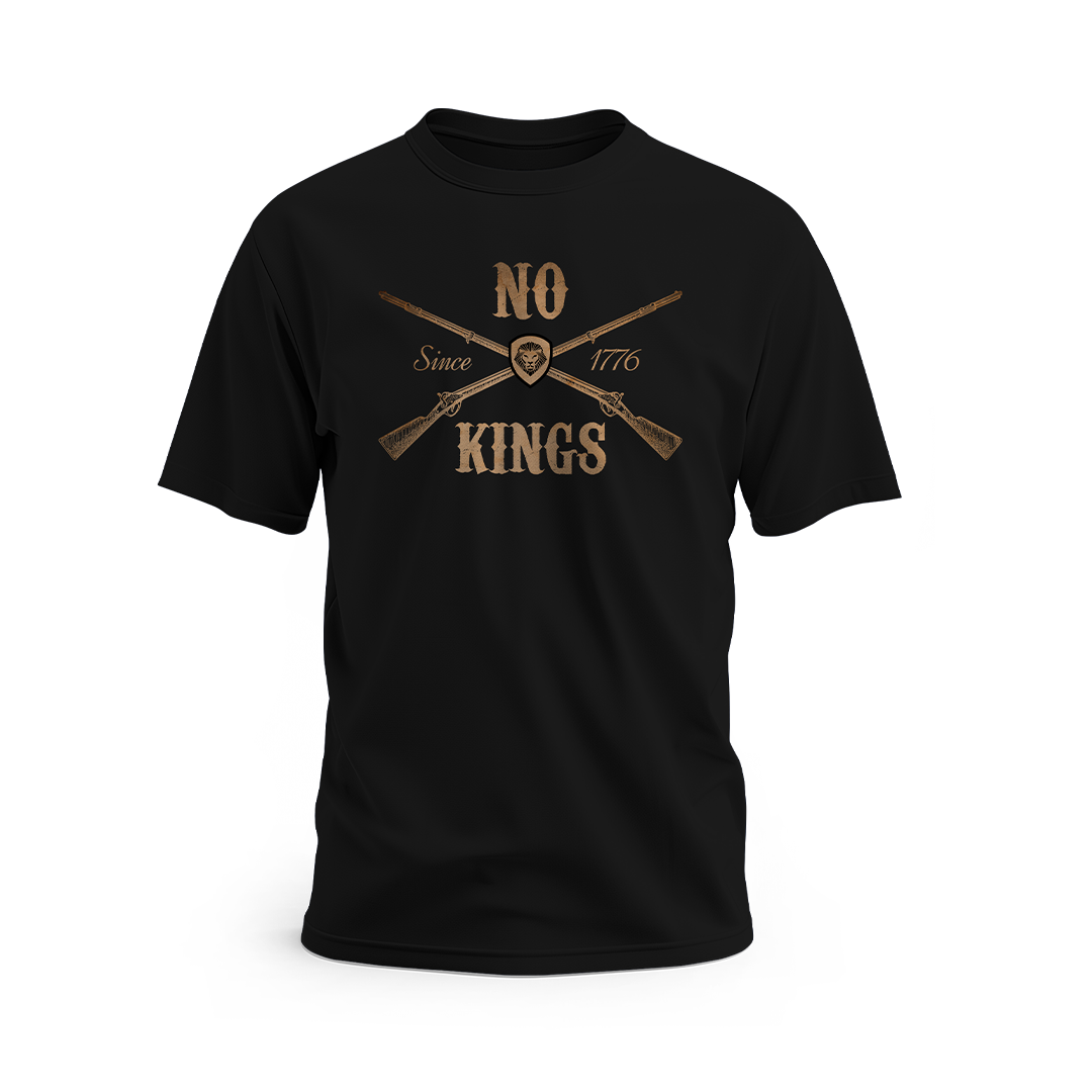 No Kings Day Freedom Born 1776 Black Short Sleeve T-Shirt