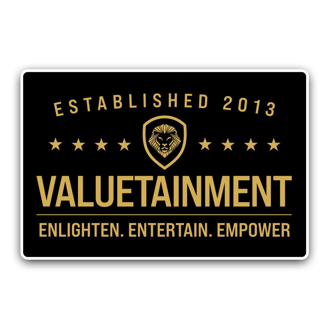 EST VALUETAINMENT STICKER (4.5"x3")- Gold