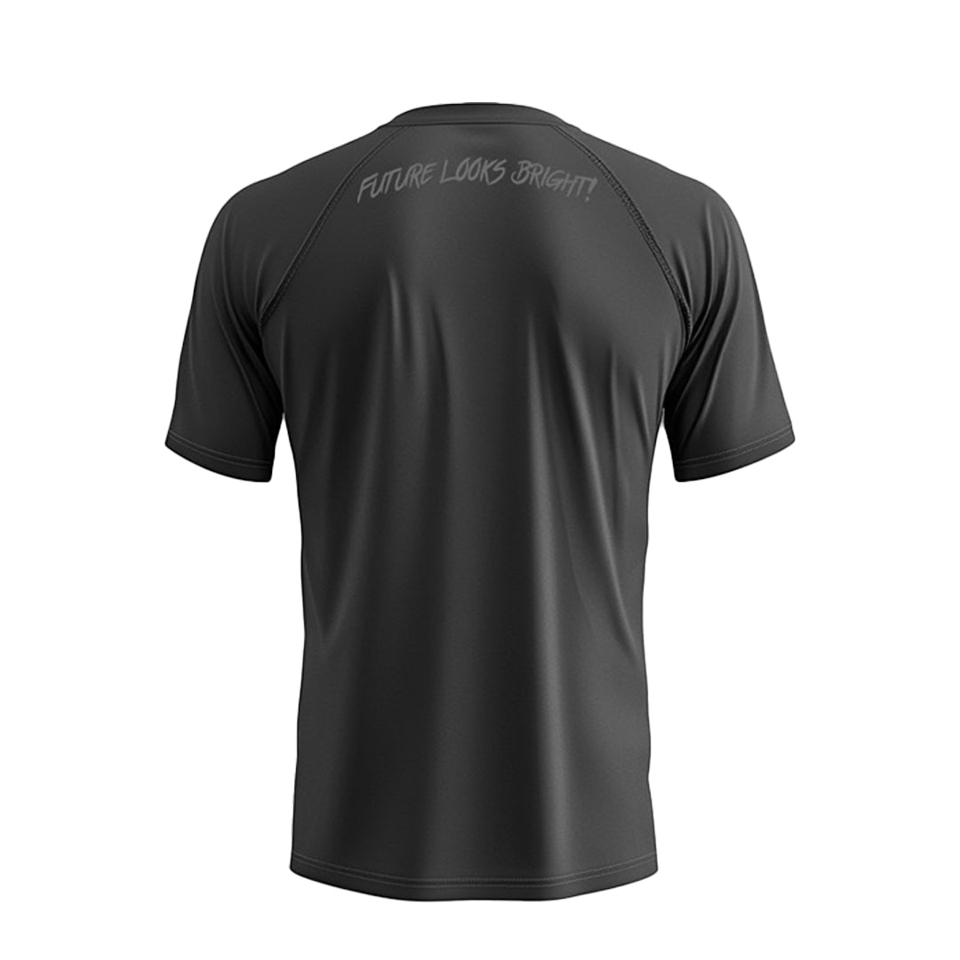 Future Looks Bright Black on Black Performance Short Sleeve T-Shirt