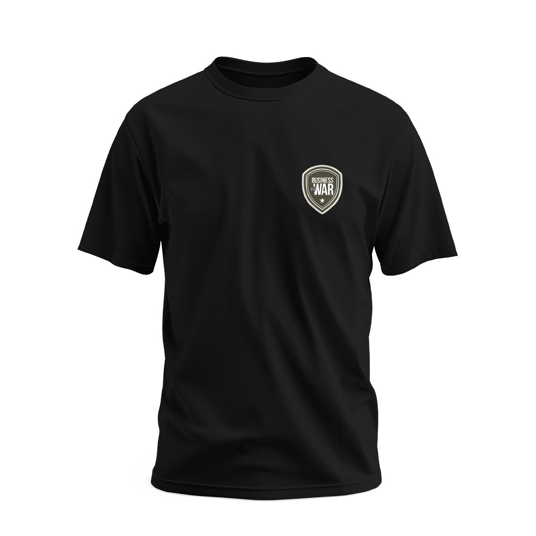 Future Looks Bright Black Business is War Shield Short Sleeve T-Shirt