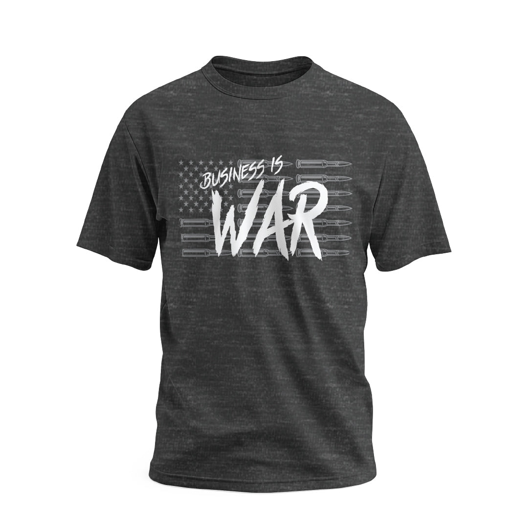 Future Looks Bright Charcoal Gray Business is War Flag Short Sleeve T-Shirt