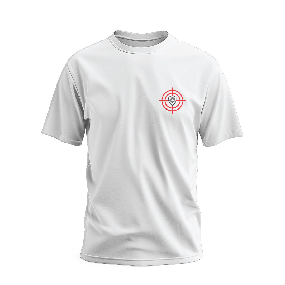 Future Looks Bright White Business is War Target Shield Short Sleeve T-Shirt