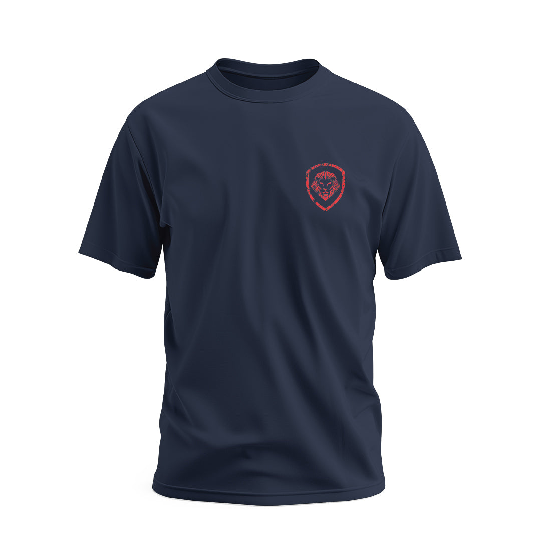 Future Looks Bright Navy Lion Shield Business is War Short Sleeve T-Shirt