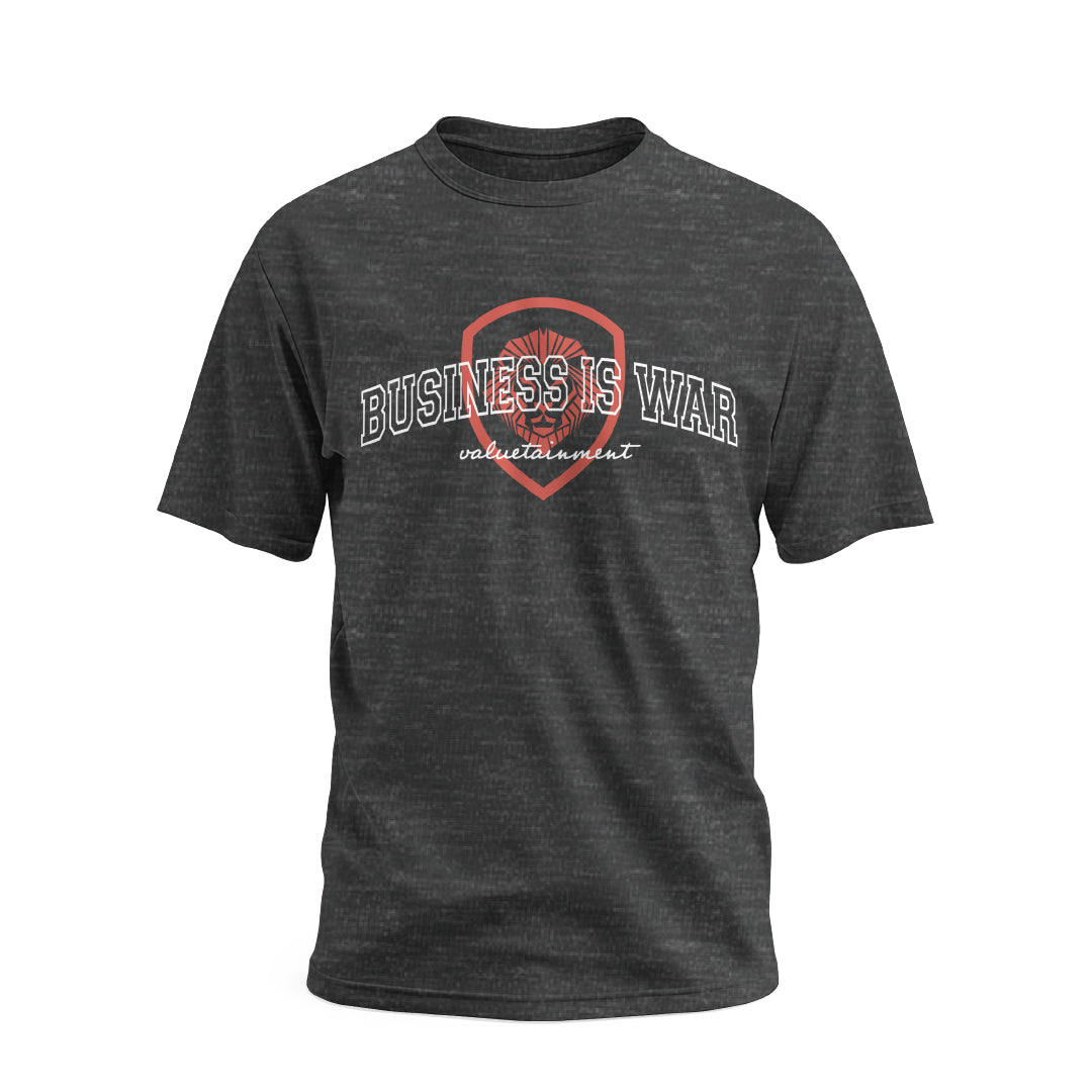 Future Looks Bright Charcoal Grey Business Is War Collegiate Short Sleeve T-Shirt