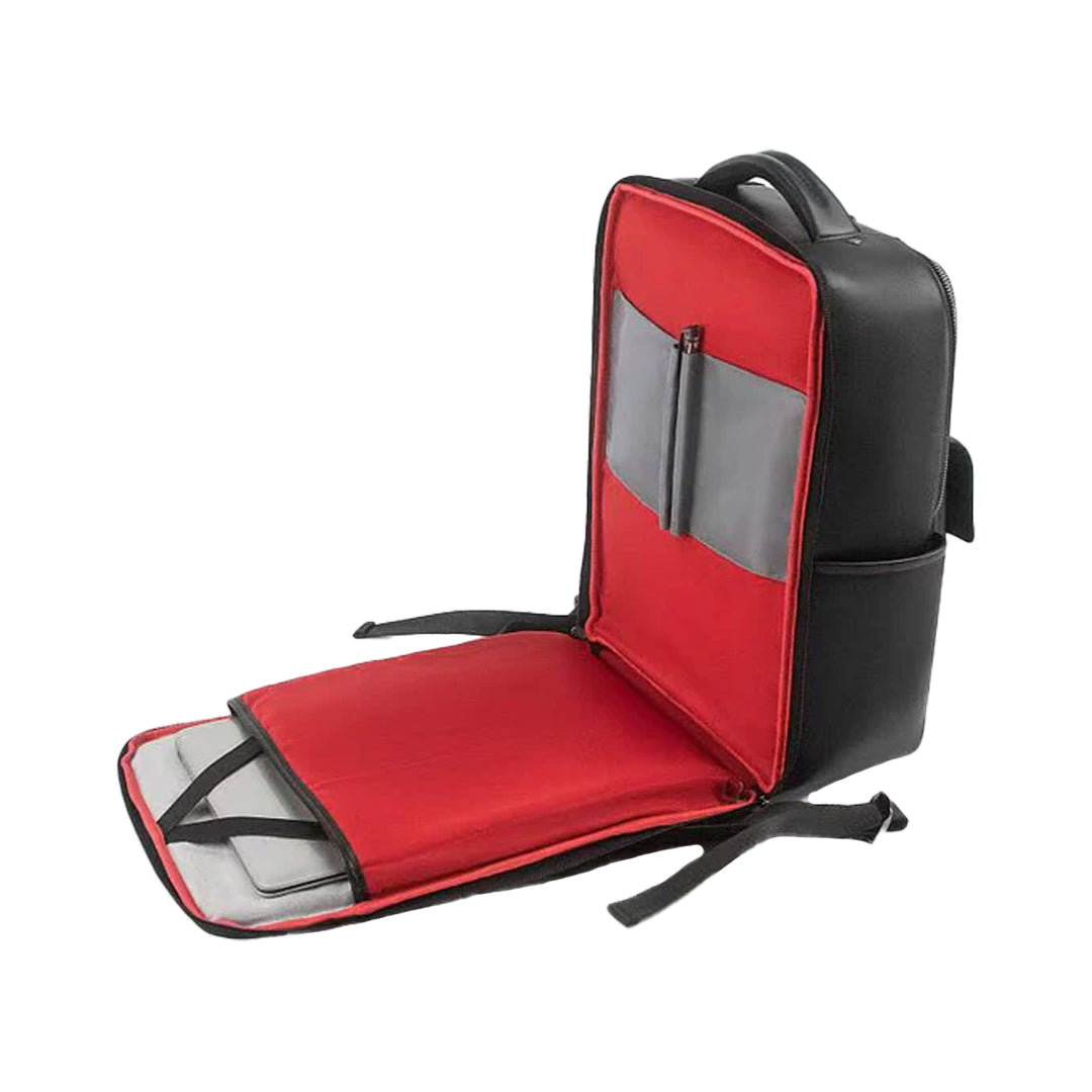 Valuetainment Embossed Lion Shield Premium Leather Backpack