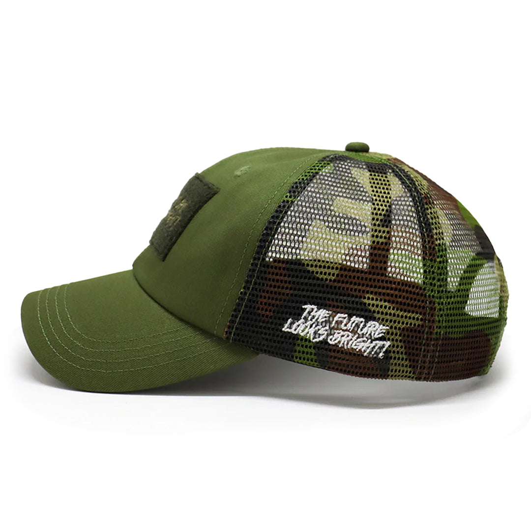 Future Looks Bright Army Green Camo Trucker Patch Snapback Hat