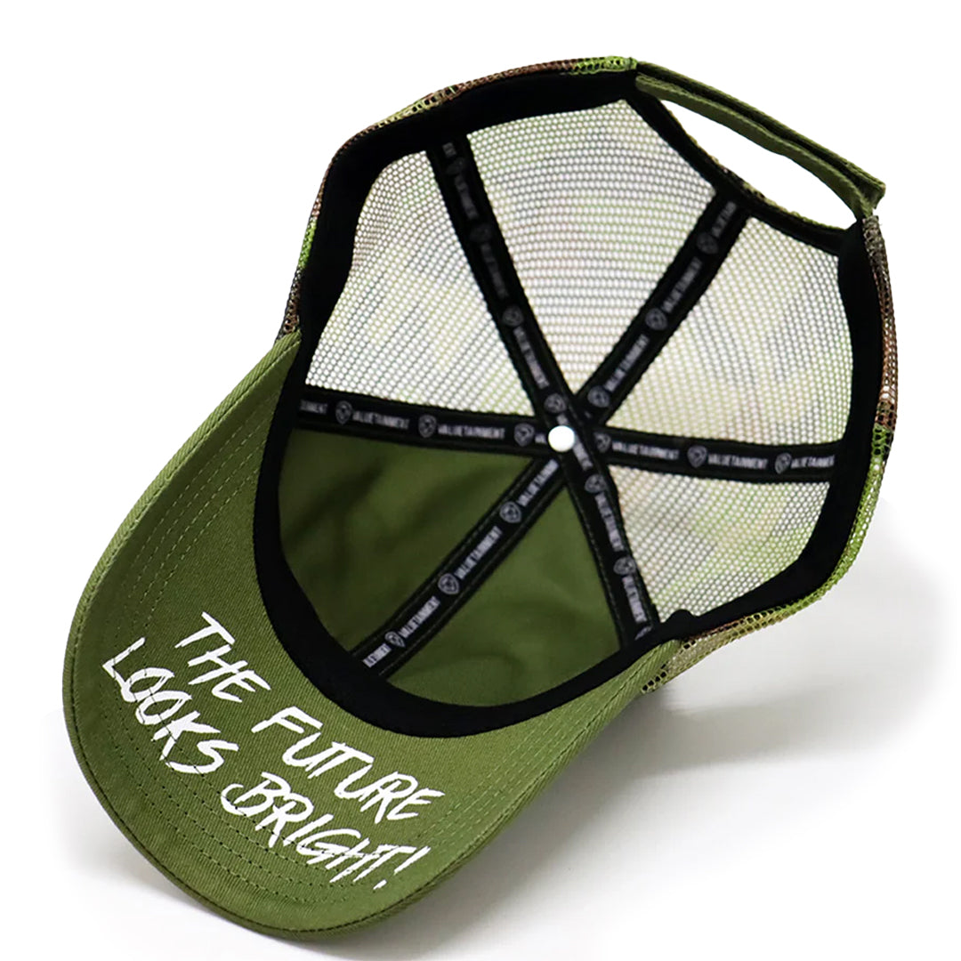 Future Looks Bright Army Green Camo Trucker Patch Snapback Hat