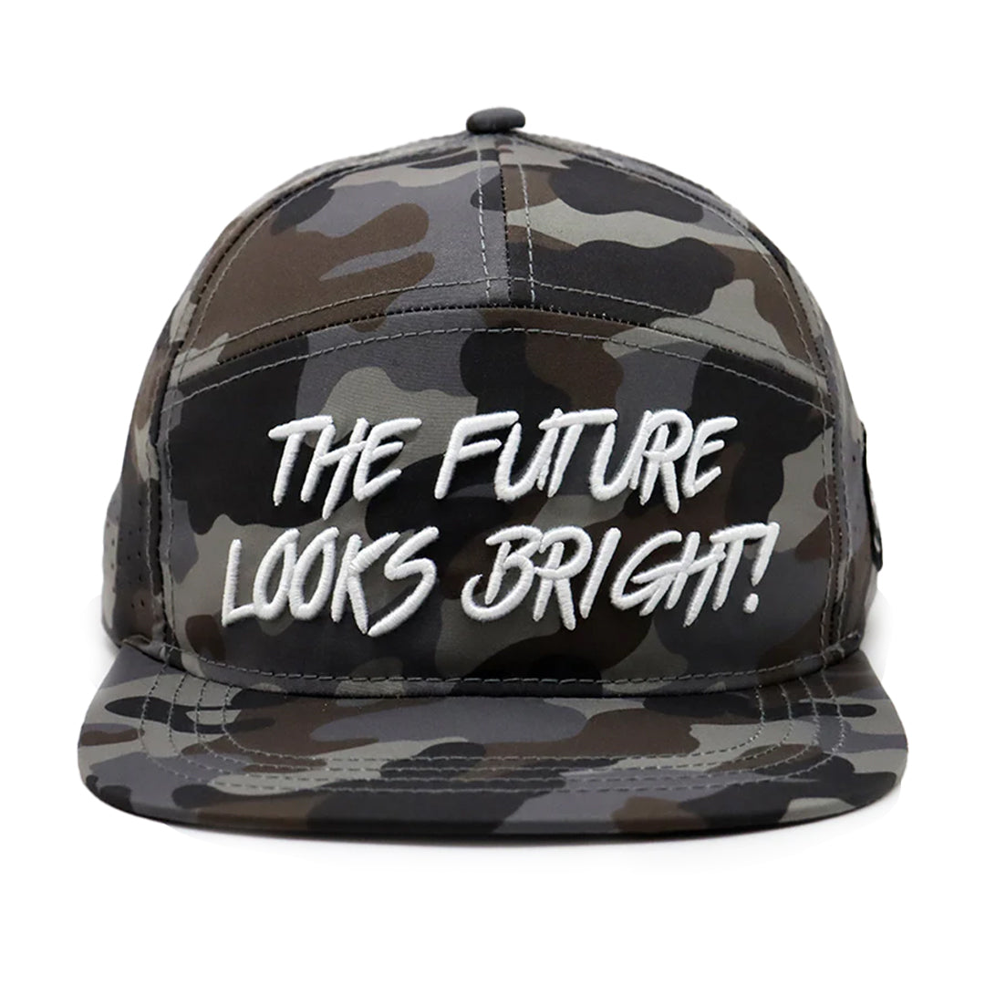 Future Looks Bright Light Brown Camo Flat Bill Waterproof perforated Snapback Hat