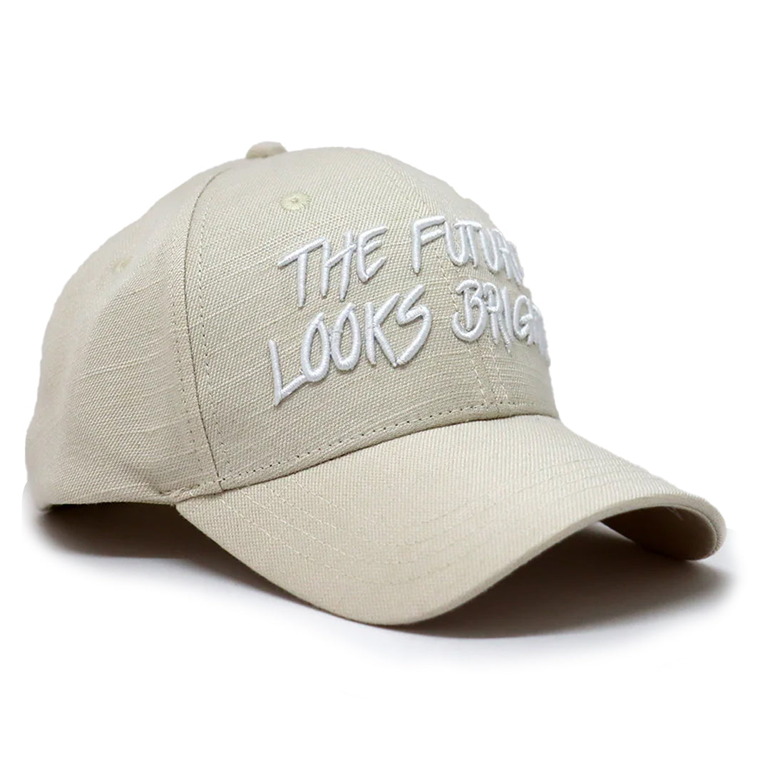 Future Looks Bright Ivory Cream Canvas Snapback Hat