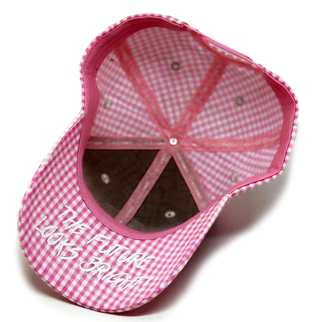 VT Shield Future Looks Bright Pink Gingham Check Snapback Hat
