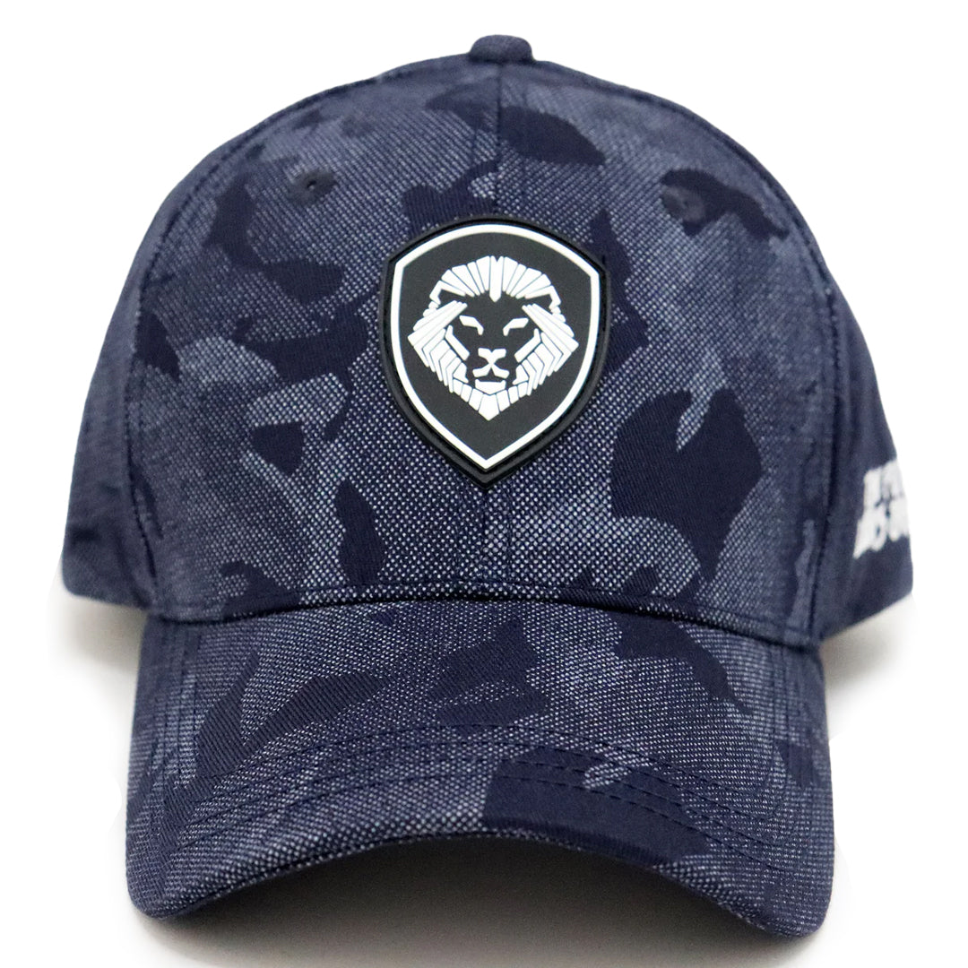 VT Shield Logo Future Looks Bright Blue Camo Textured Snapback Hat