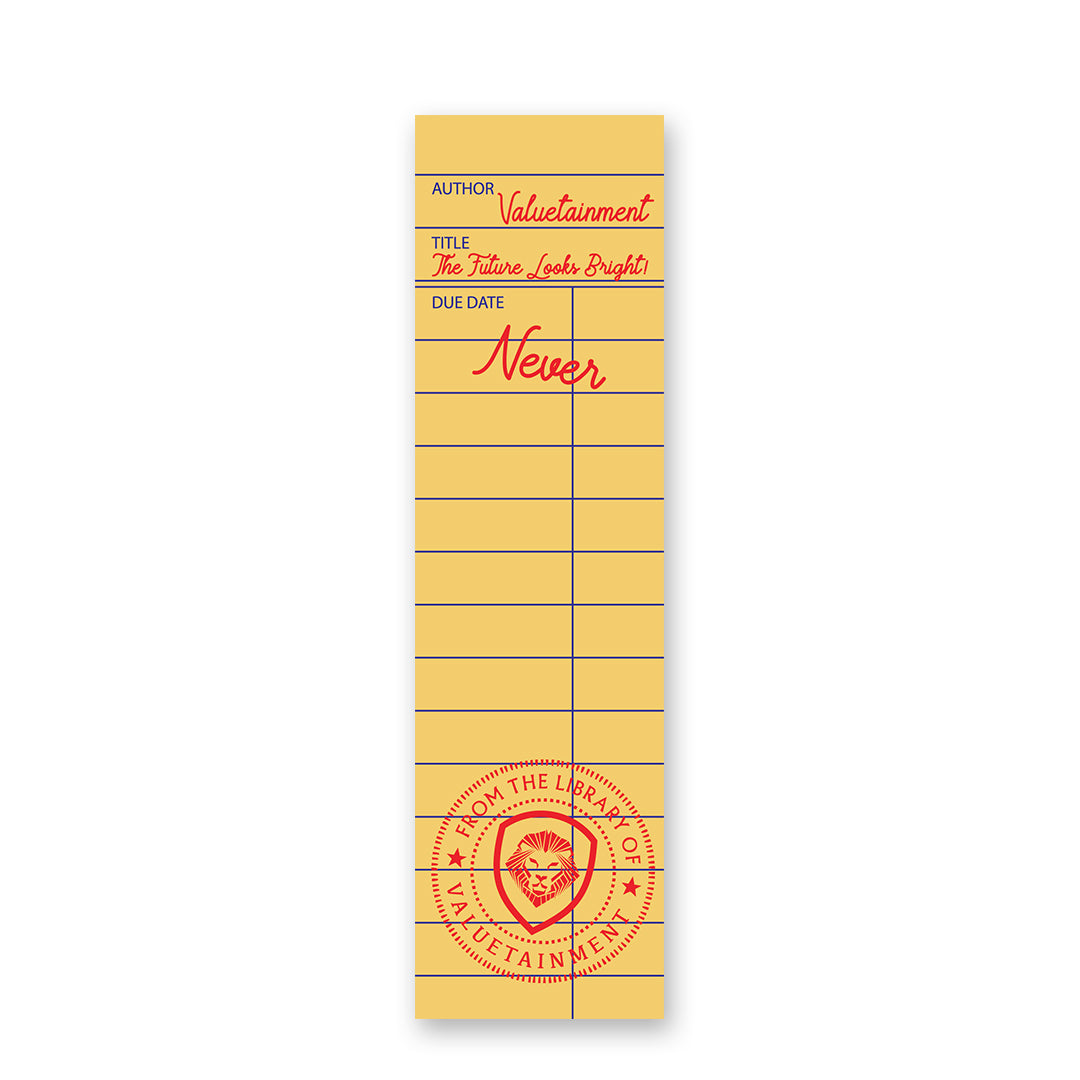 Valuetainment Library Print Bookmark 2" x 7.5"