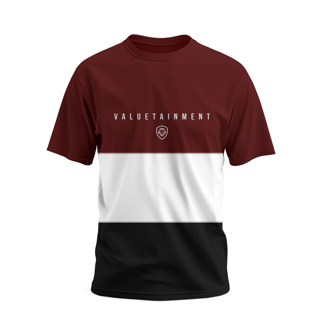 Future Looks Bright Lion Shield Maroon Tri Color Premium Short Sleeve T-Shirt