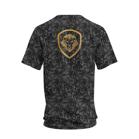 Lion Shield Charcoal Grey Performance Short Sleeve T-Shirt