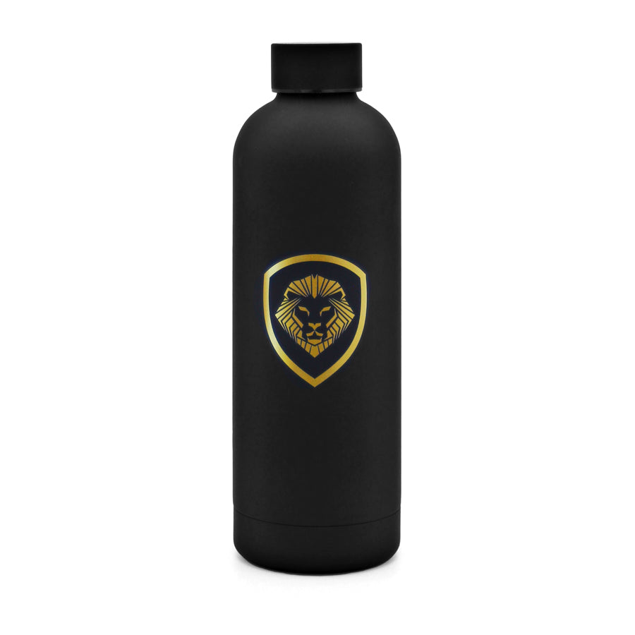 Lion Shield Matte Black Stainless Steel 25 oz. Water Bottle