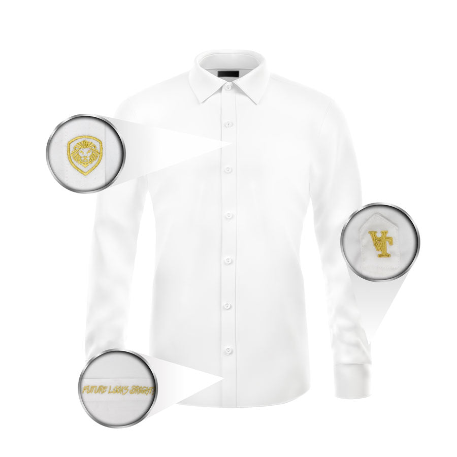 Valuetainment Men's Solid White Tencel Long Sleeve Button Down Shirt (Classic Fit)