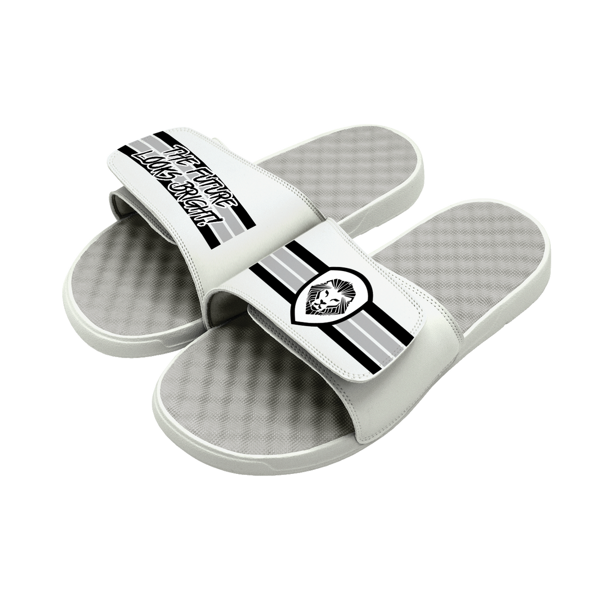 Future Looks Bright Tri Color Stripes Comfort Slides