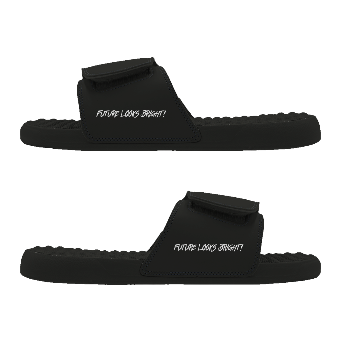 Future Looks Bright Black & White Tactical Lion Shield Comfort Slides