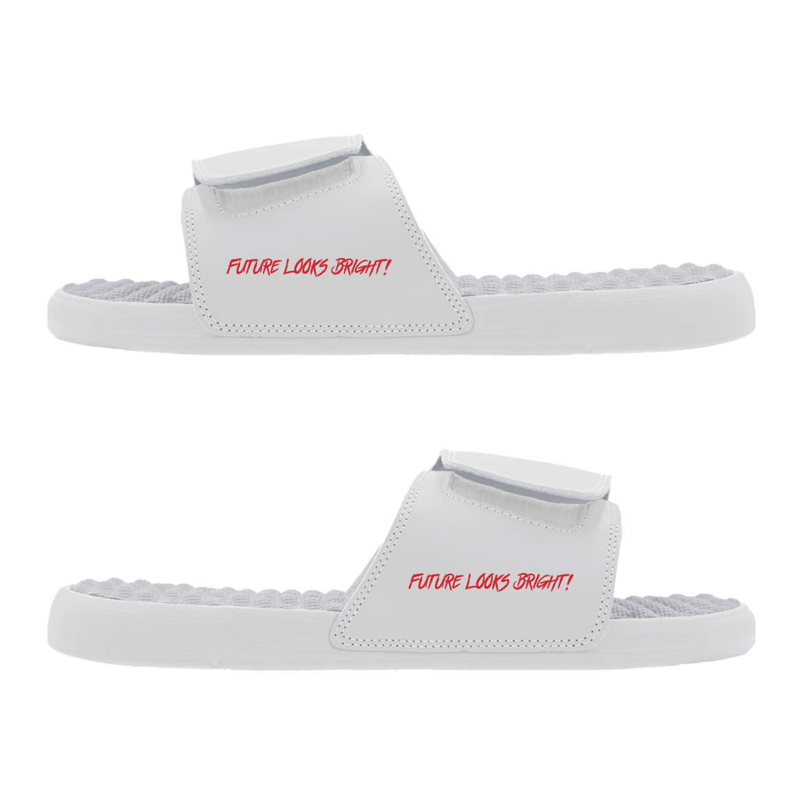 Team USA Future Looks Bright Sleek White and Red Comfort Slides