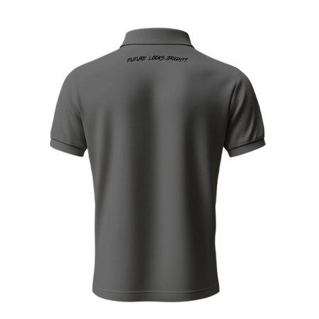 Future Looks Bright Lion Shield Premium Grey and Black Polo Shirt (Classic Fit)