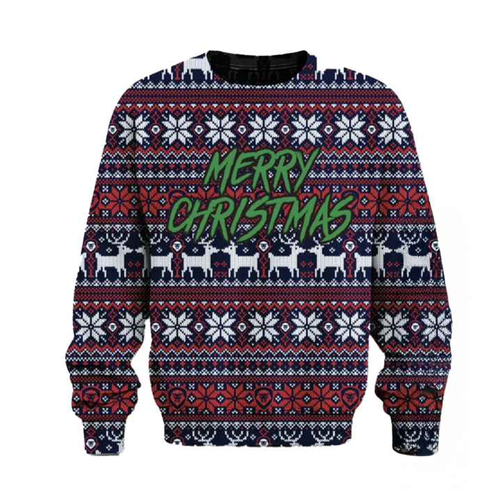 Merry Christmas Ugly Sweater Multi Print