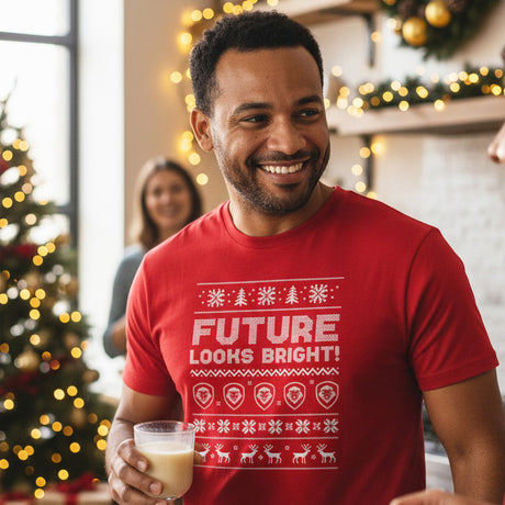 Future Looks Bright Red Christmas Short Sleeve T-Shirt