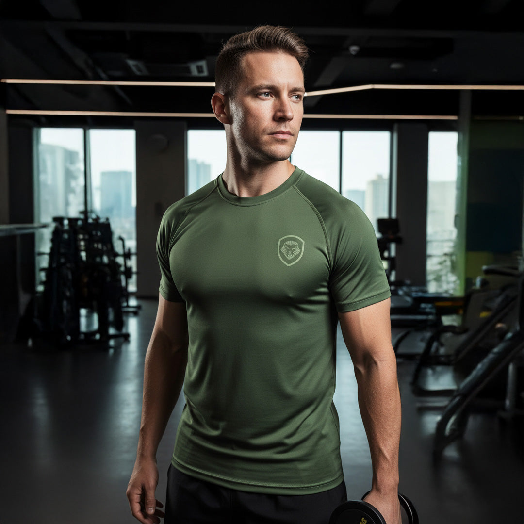 Future Looks Bright Army Green Performance Short Sleeve T-Shirt