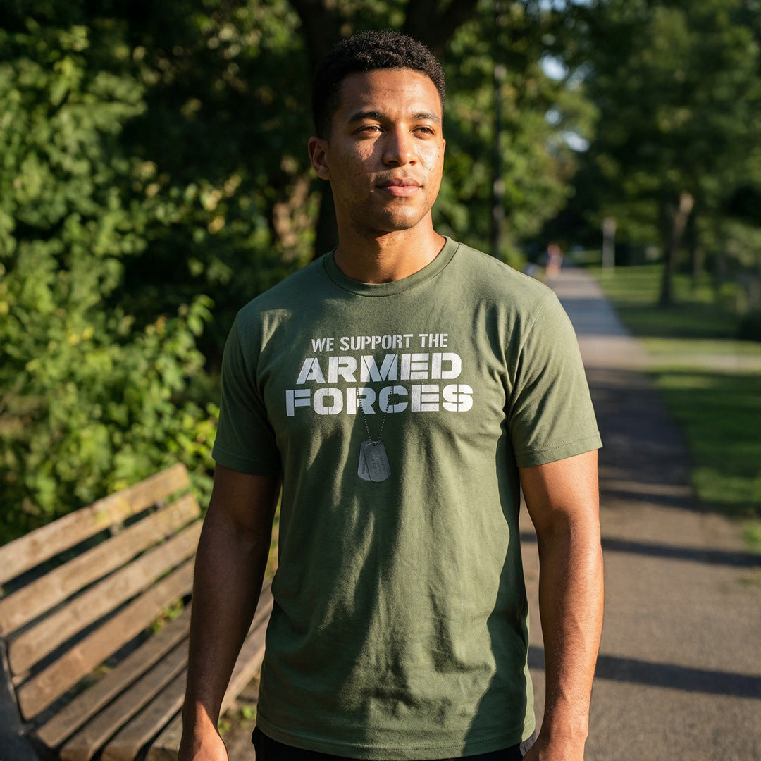 Army Green Armed Forces Short Sleeve T-Shirt