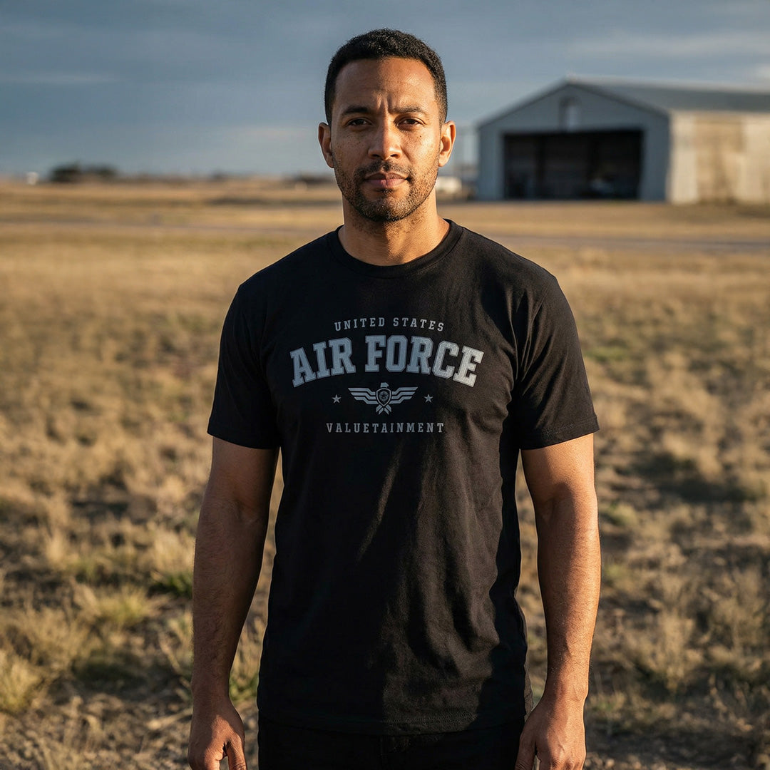 Future Looks Bright US Air Force Black Short Sleeve T-Shirt
