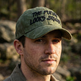 VT Shield Logo Future Looks Bright Army Green Textured Snapback Hat