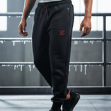 Men's Future Looks Bright Black and Red Lion Shield Premium Jogger Pants
