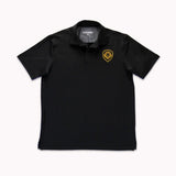 Lion Shield Black & Gold Short Solid Sleeve Polo (Classic Fit)