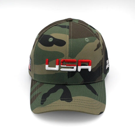 USA Retro Future Looks Bright Camo Snapback Hat