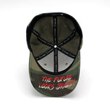 USA Retro Future Looks Bright Camo Snapback Hat