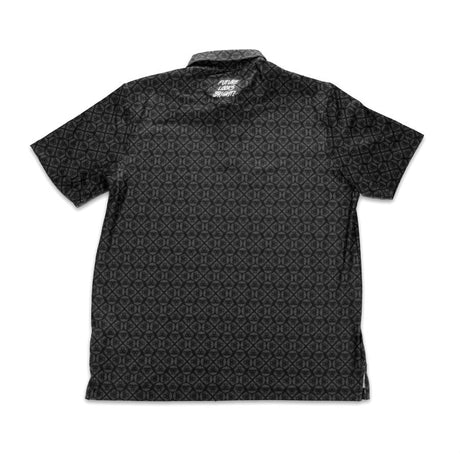 Lion Shield Black & Grey Pattern Print Short Sleeve polo (Classic Fit)