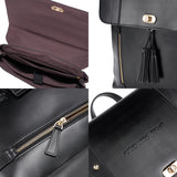 Women's Future Looks Bright Black Leather Premium Backpack