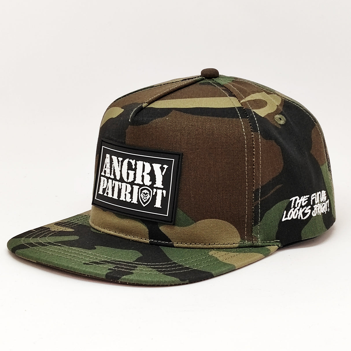 Angry Patriot Patch Flat Bill Snapback Hat