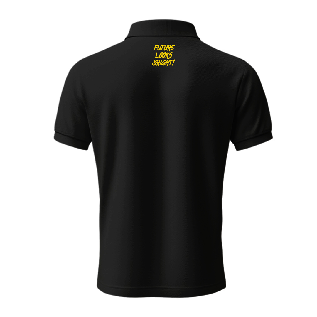 Lion Shield Black & Gold Short Solid Sleeve Polo (Classic Fit)