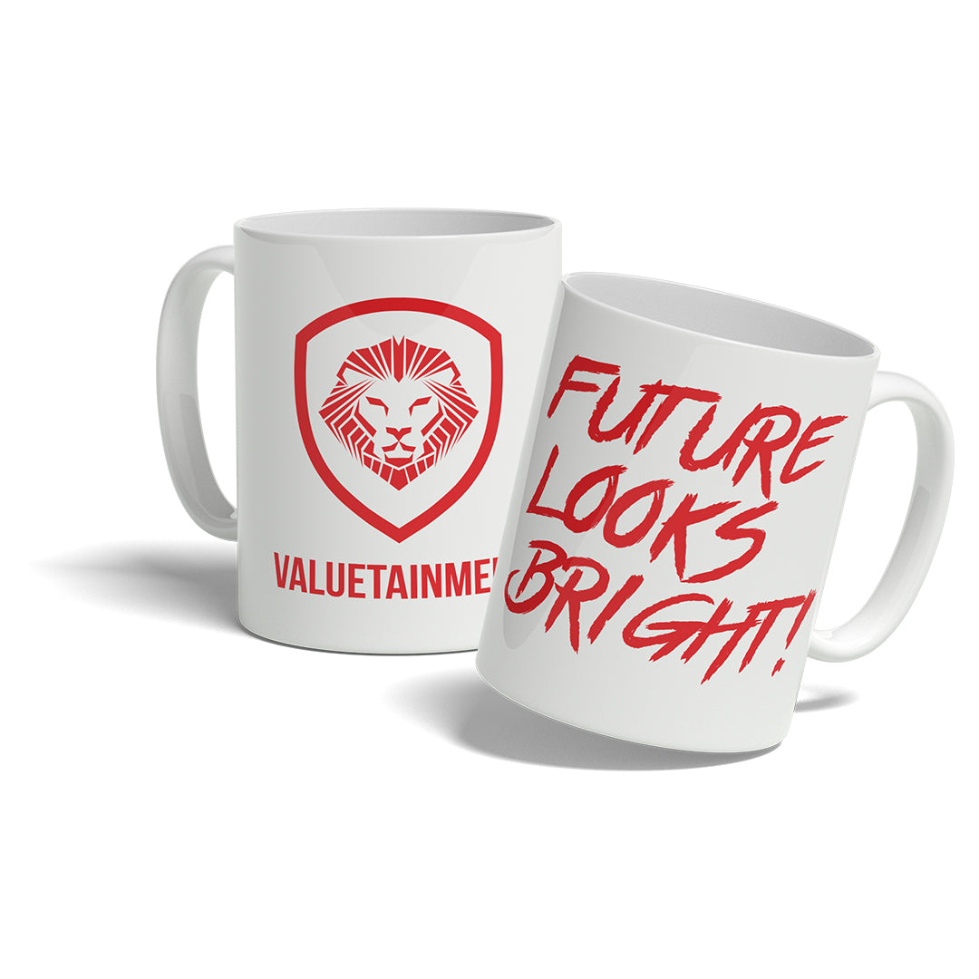 Future Looks Bright Red Lion Shield Valuetainment mug