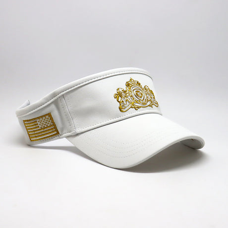 Future Looks Bright Royal Crest White and Gold Visor