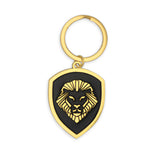 Gold Lion shield Keychain