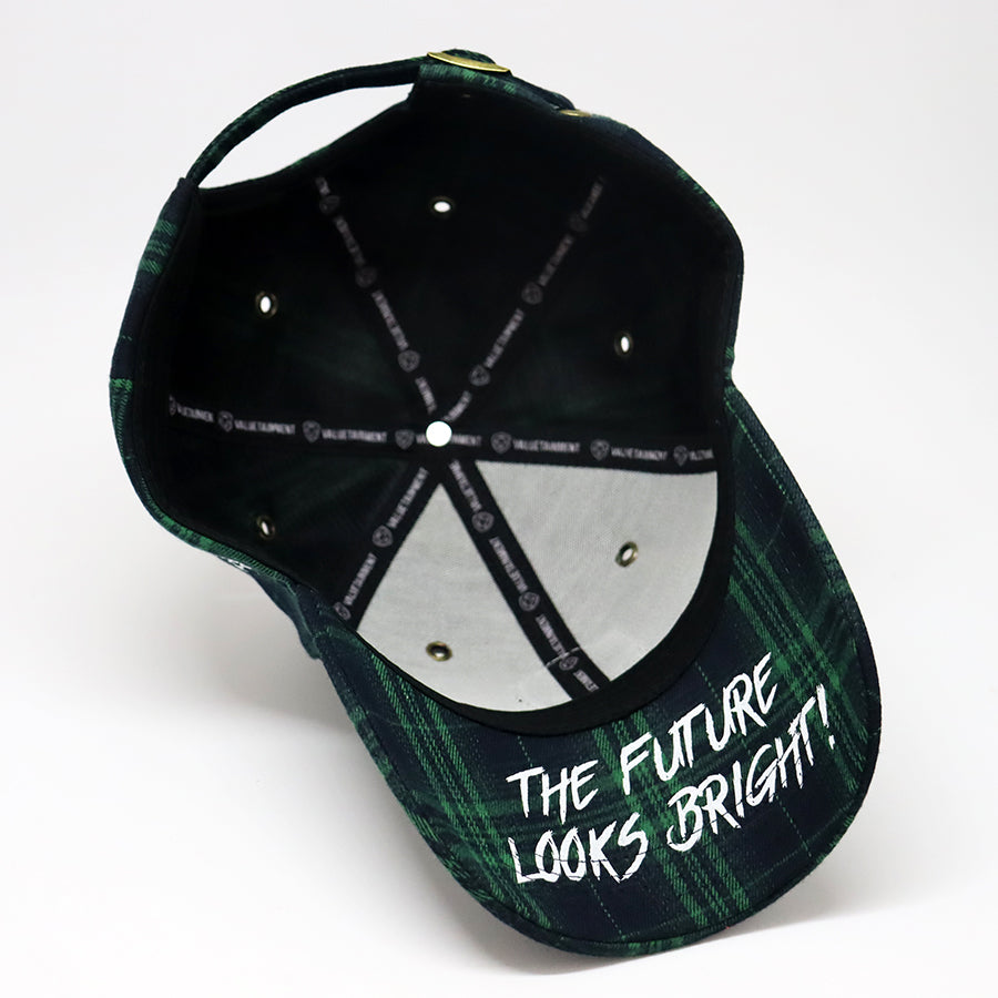 VT Shield logo Green Tartan Plaid Future Looks Bright Snapback Hat