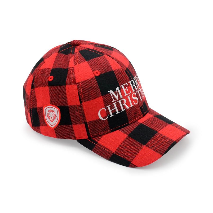 Merry Christmas Buffalo Check Flannel Snapback Hat